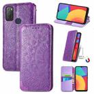 For Alcatel 1S (2021) Blooming Mandala Embossed Pattern Magnetic Horizontal Flip Leather Case with Holder & Card Slots & Wallet(Purple) - 1