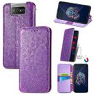 For Asus Zenfone 8 Flip Blooming Mandala Embossed Pattern Magnetic Horizontal Flip Leather Case with Holder & Card Slots & Wallet(Purple) - 1