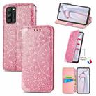 For Blackview A100 Blooming Mandala Embossed Pattern Magnetic Horizontal Flip Leather Case with Holder & Card Slots & Wallet(Pink) - 1