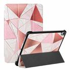 Silk Texture Colored Drawing Pattern Horizontal Flip Magnetic PU Leather Tablet Case with Three-folding Holder & Sleep / Wake-up Function For iPad mini 6(Marble Stitching Sand Pink) - 1