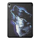 Silk Texture Colored Drawing Pattern Horizontal Flip Magnetic PU Leather Tablet Case with Three-folding Holder & Sleep / Wake-up Function For iPad mini 6(Starry Wolf) - 3