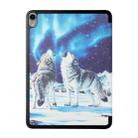Silk Texture Colored Drawing Pattern Horizontal Flip Magnetic PU Leather Tablet Case with Three-folding Holder & Sleep / Wake-up Function For iPad mini 6(Snow Wolf) - 3