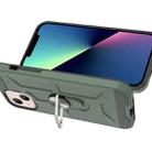 For iPhone 13 War-god Armor TPU + PC Shockproof Magnetic Protective Case with Ring Holder(Deep Green) - 3