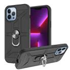 For iPhone 13 Pro War-god Armor TPU + PC Shockproof Magnetic Protective Case with Ring Holder (Black) - 1