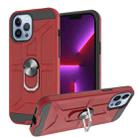 For iPhone 13 Pro War-god Armor TPU + PC Shockproof Magnetic Protective Case with Ring Holder (Red) - 1