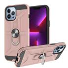 For iPhone 13 Pro War-god Armor TPU + PC Shockproof Magnetic Protective Case with Ring Holder (Rose Gold) - 1