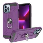 For iPhone 13 Pro War-god Armor TPU + PC Shockproof Magnetic Protective Case with Ring Holder (Purple) - 1