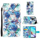 For Xiaomi Redmi 10 Marble Stitching Horizontal Flip PU Leather Case with Holder & Card Slots & Wallet & Lanyard(Blue Green) - 1