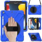 For iPad 10.2 2021 / 2020 / 2019 Silicone + PC Protective Case with Holder & Shoulder Strap(Blue) - 1
