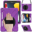 For iPad 10.2 2021 / 2020 / 2019 Silicone + PC Protective Case with Holder & Shoulder Strap(Purple) - 1