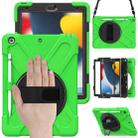 For iPad 10.2 2021 / 2020 / 2019 Silicone + PC Protective Case with Holder & Shoulder Strap(Green) - 1