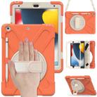 For iPad 10.2 2021 / 2020 / 2019 Silicone + PC Protective Case with Holder & Shoulder Strap(Coral Orange) - 1