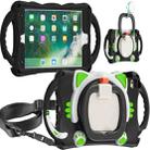 Cute Cat King Kids Shockproof Silicone Tablet Case with Holder & Shoulder Strap & Handle For iPad mini 2019 / 4 / 3 / 2 / 1(Black Green) - 1