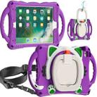 Cute Cat King Kids Shockproof Silicone Tablet Case with Holder & Shoulder Strap & Handle For iPad mini 2019 / 4 / 3 / 2 / 1(Purple) - 1