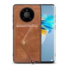 For Huawei Mate 40 Pro Litchi Texture Silicone + PC + PU Leather Back Cover Shockproof Case with Card Slot(Brown) - 1