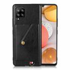 For Samsung Galaxy A42 5G Litchi Texture Silicone + PC + PU Leather Back Cover Shockproof Case with Card Slot(Black) - 1