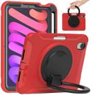 For iPad mini 6 Shockproof TPU + PC Protective Tablet Case with 360 Degree Rotation Foldable Handle Grip Holder & Pen Slot(Red) - 1