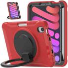 For iPad mini 6 Shockproof TPU + PC Protective Tablet Case with 360 Degree Rotation Foldable Handle Grip Holder & Pen Slot(Red) - 2