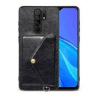 For Xiaomi Redmi 9 Litchi Texture Silicone + PC + PU Leather Back Cover Shockproof Case with Card Slot(Black) - 1