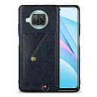 For Xiaomi Mi 10T Lite 5G Litchi Texture Silicone + PC + PU Leather Back Cover Shockproof Case with Card Slot(Blue) - 1