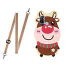 For Samsung Galaxy A21s Christmas Series Silicone Shockproof Case with Neck Lanyard(Elk) - 1