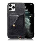 Litchi Texture Silicone + PC + PU Leather Back Cover Shockproof Case with Card Slot For iPhone 11 Pro(Black) - 1