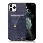 Litchi Texture Silicone + PC + PU Leather Back Cover Shockproof Case with Card Slot For iPhone 11 Pro Max(Blue) - 1