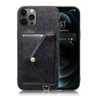 Litchi Texture Silicone + PC + PU Leather Back Cover Shockproof Case with Card Slot For iPhone 12 Pro Max(Black) - 1