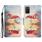 For Samsung Galaxy A02s US Edition Painted Pattern Horizontal Flip Leather Case with Holder & Card Slot & Wallet(Flamingo) - 1