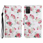 For Samsung Galaxy A02s US Edition Painted Pattern Horizontal Flip Leather Case with Holder & Card Slot & Wallet(Red Peony Flower) - 1
