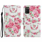 For Samsung Galaxy A02s EU Edition Painted Pattern Horizontal Flip Leather Case with Holder & Card Slot & Wallet(Rose Flower) - 1