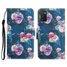 For Samsung Galaxy A02s EU Edition Painted Pattern Horizontal Flip Leather Case with Holder & Card Slot & Wallet(Fluorescent Rose) - 1