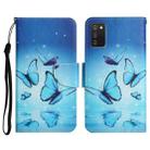 For Samsung Galaxy A02s EU Edition Painted Pattern Horizontal Flip Leather Case with Holder & Card Slot & Wallet(Flying Butterfly) - 1