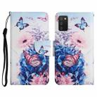 For Samsung Galaxy A02s EU Edition Painted Pattern Horizontal Flip Leather Case with Holder & Card Slot & Wallet(Purple Butterfly) - 1