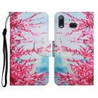 For Samsung Galaxy A10s Painted Pattern Horizontal Flip Leather Case with Holder & Card Slot & Wallet(Red Cherry Blossoms) - 1