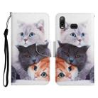 For Samsung Galaxy A10s Painted Pattern Horizontal Flip Leather Case with Holder & Card Slot & Wallet(Three Cats) - 1