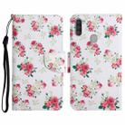 For Samsung Galaxy A11 Painted Pattern Horizontal Flip Leather Case with Holder & Card Slot & Wallet(Red Peony Flower) - 1