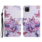 For Samsung Galaxy A12 Painted Pattern Horizontal Flip Leather Case with Holder & Card Slot & Wallet(Bright Butterfly) - 1