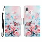 For Samsung Galaxy A20 / A30 Painted Pattern Horizontal Flip Leather Case with Holder & Card Slot & Wallet(Peony Butterfly) - 1