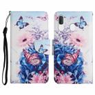 For Samsung Galaxy A20e Painted Pattern Horizontal Flip Leather Case with Holder & Card Slot & Wallet(Purple Butterfly) - 1