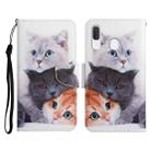 For Samsung Galaxy A20e Painted Pattern Horizontal Flip Leather Case with Holder & Card Slot & Wallet(Three Cats) - 1