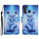 For Samsung Galaxy A21 Painted Pattern Horizontal Flip Leather Case with Holder & Card Slot & Wallet(Little Leopard) - 1