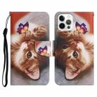 For iPhone 13 Pro Painted Pattern Horizontal Flip Leather Case with Holder & Card Slot & Wallet (Butterfly Cat) - 1