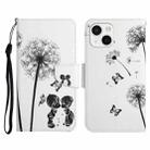 For iPhone 13 Painted Pattern Horizontal Flip Leather Case with Holder & Card Slot & Wallet(Dandelion) - 1