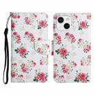 For iPhone 13 Painted Pattern Horizontal Flip Leather Case with Holder & Card Slot & Wallet(Red Peony Flower) - 1