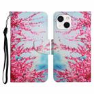 For iPhone 13 mini Painted Pattern Horizontal Flip Leather Case with Holder & Card Slot & Wallet (Red Cherry Blossoms) - 1