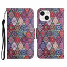 For iPhone 13 mini Painted Pattern Horizontal Flip Leather Case with Holder & Card Slot & Wallet (Prismatic Kaleidoscope) - 1