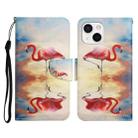 For iPhone 13 mini Painted Pattern Horizontal Flip Leather Case with Holder & Card Slot & Wallet (Flamingo) - 1