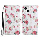 For iPhone 13 mini Painted Pattern Horizontal Flip Leather Case with Holder & Card Slot & Wallet (Red Peony Flower) - 1