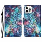 For iPhone 12 / 12 Pro Painted Pattern Horizontal Flip Leather Case with Holder & Card Slot & Wallet(Starry Mandala) - 1